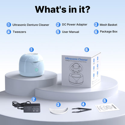 CXRUY Ultrasonic Retainer Cleaner – UV Dental Cleaning Pod for Dentures, Aligners & Night Guards