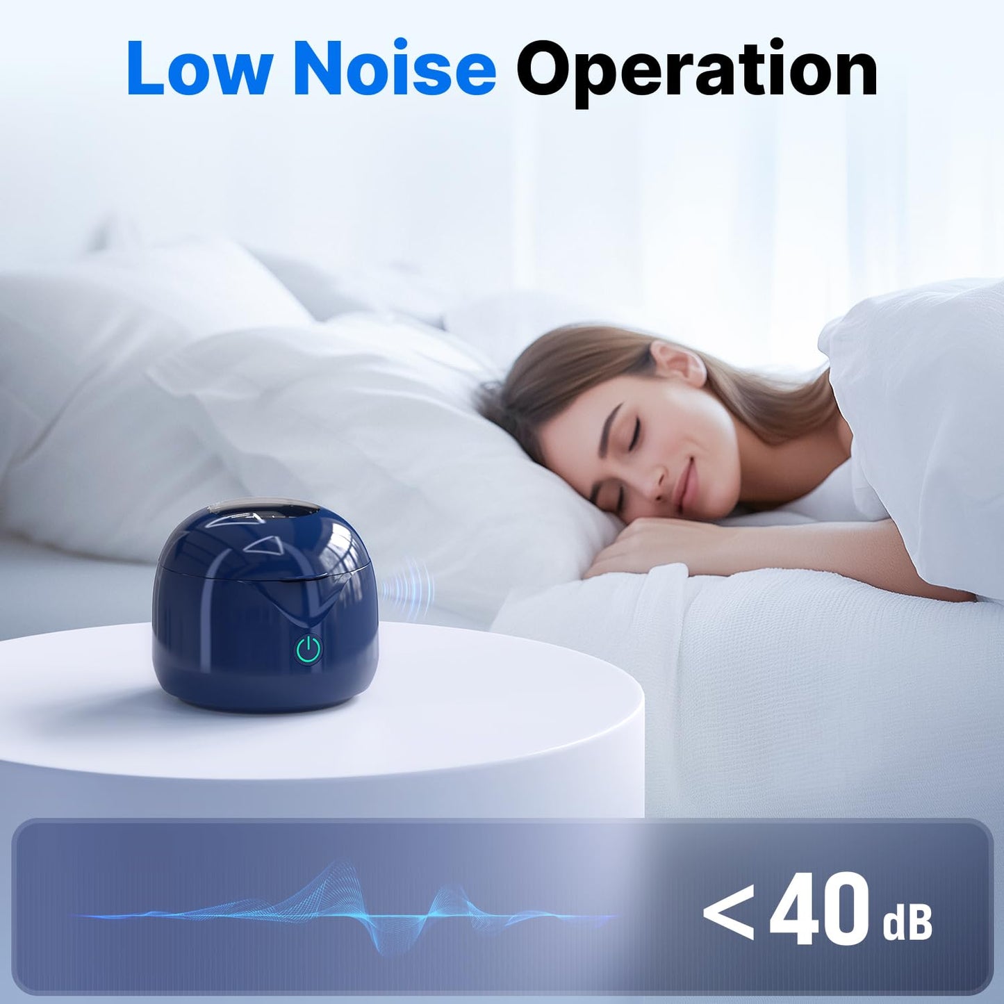 CXRUY Ultrasonic Retainer Cleaner - UV Dental Cleaning Pod (Navy Blue)