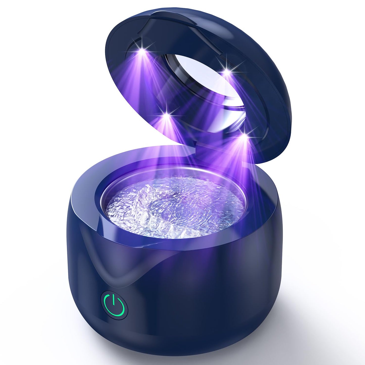 CXRUY Ultrasonic Retainer Cleaner - UV Dental Cleaning Pod (Navy Blue)