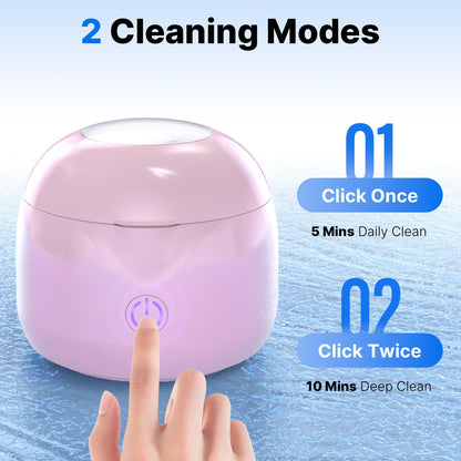 CXRUY Ultrasonic Retainer Cleaner | UV Cleaning Pod (Pink)