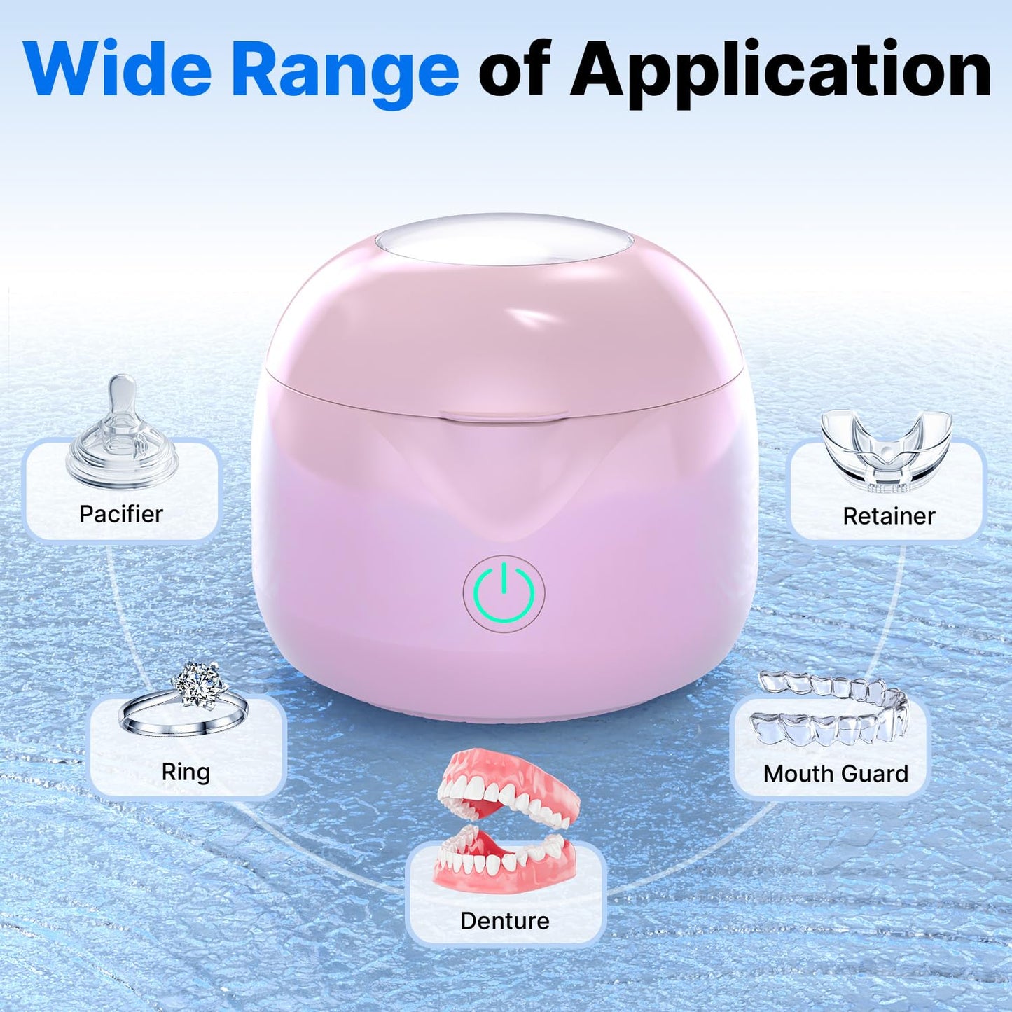 CXRUY Ultrasonic Retainer Cleaner | UV Cleaning Pod (Pink)
