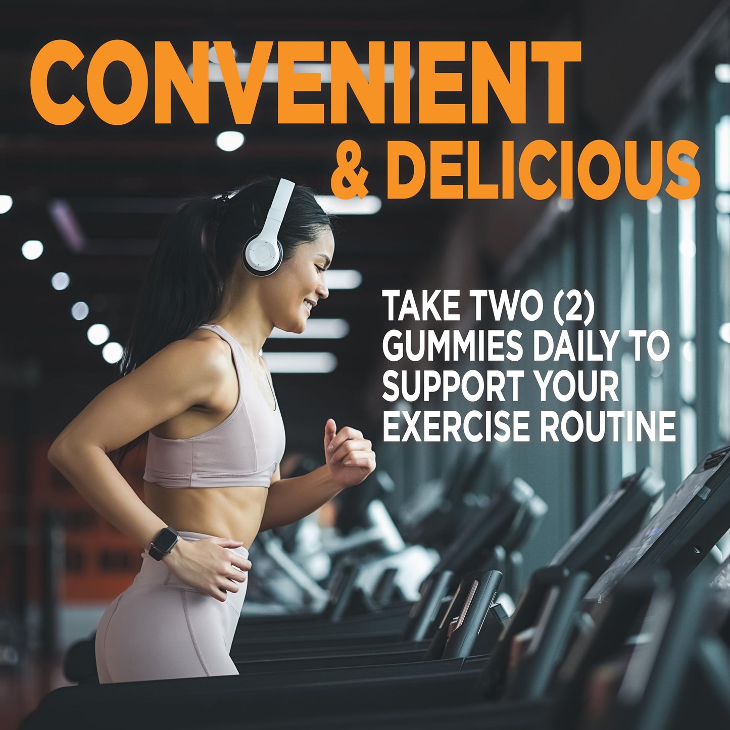 Cybergenics Creatine Monohydrate Gummies – 500mg per Serving, Gluten Free, Orange