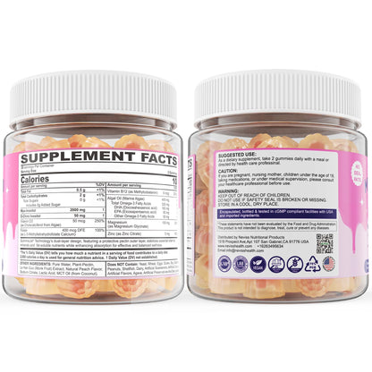 Myo-Inositol & D-Chiro Inositol Gummies for Hormone Balance – Sugar Free, 40:1 Ratio, Vegan, Ovarian Health (60 Cts)