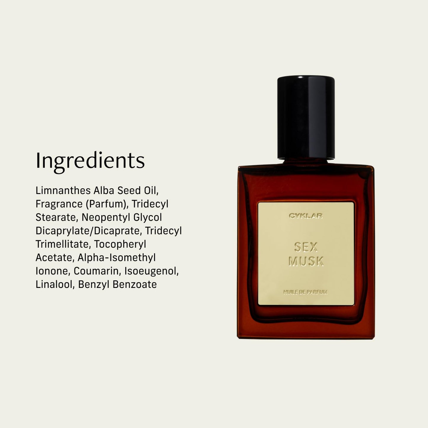 CYKLAR Perfume Oil Roll-On – Sex Musk Scent with Rose, Tonka Bean & Musk | 0.5 oz