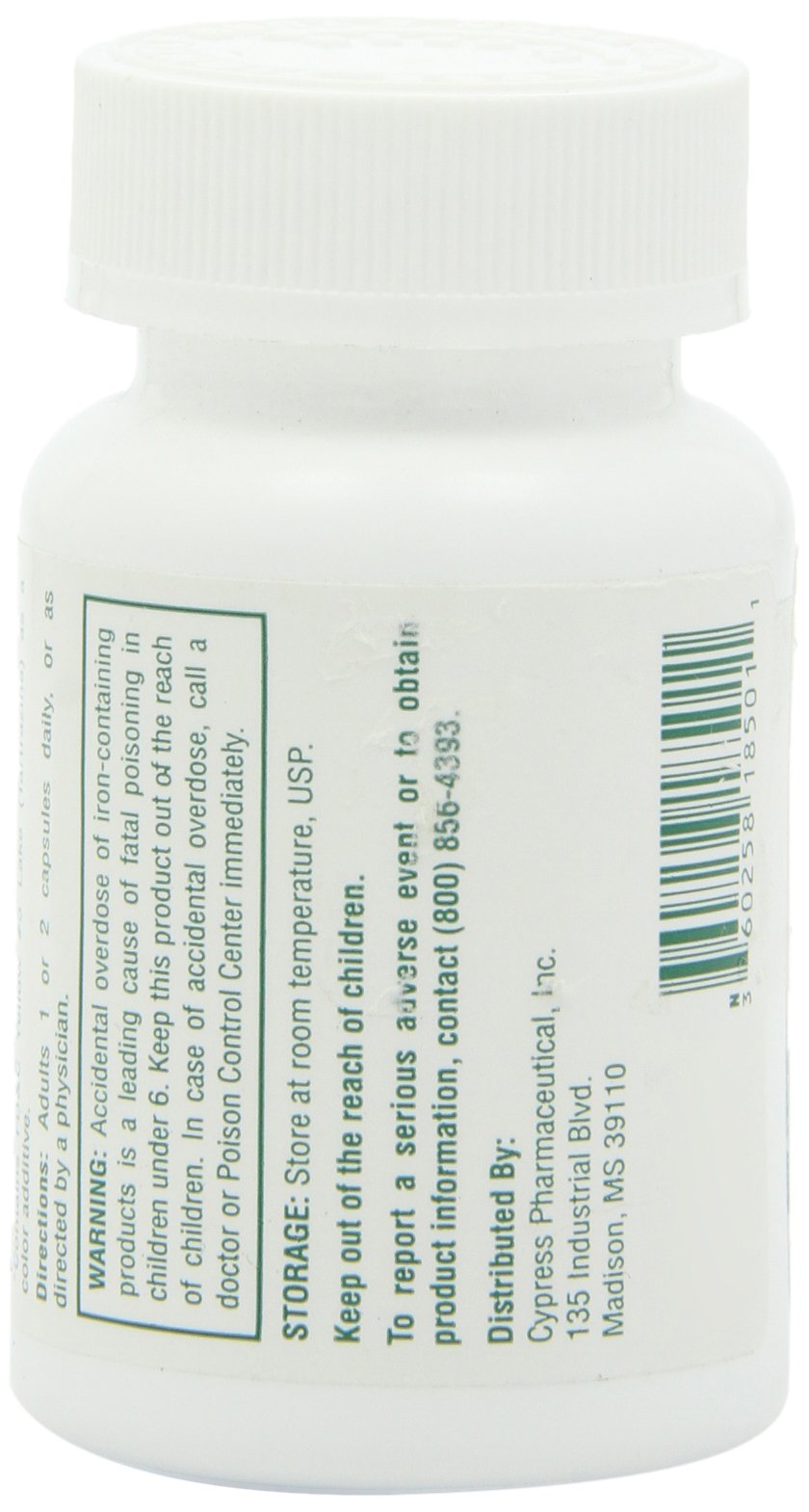 Poly Iron Capsules 150 mg - Dietary Supplement (100 caps) | Cypress Pharmaceutical #185-01