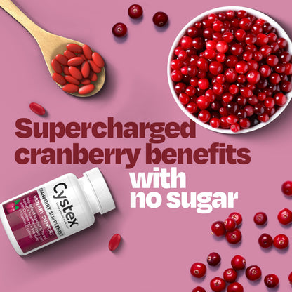 Cystex Cranberry Urinary Health Supplement – 3-in-1 UTI Protection with Probiotics, Prebiotics & Vitamin C