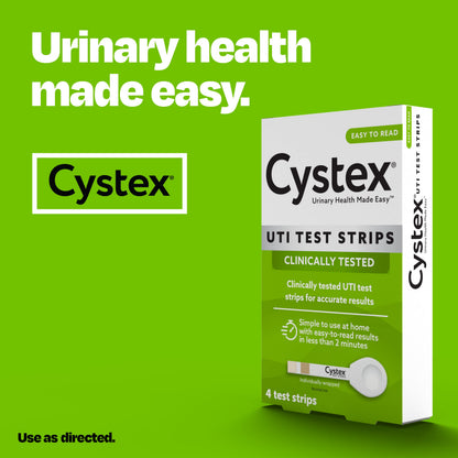 Cystex UTI Test Strips for Women & Men – At-Home, 2-Minute Results (4-Count)