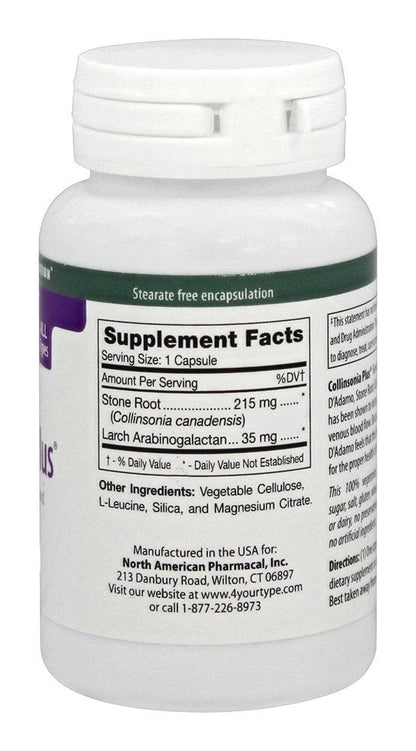 D'Adamo - Collinsonia Plus 60 vcaps BritishVita | Premium UK Vitamins & Wellness Supplements