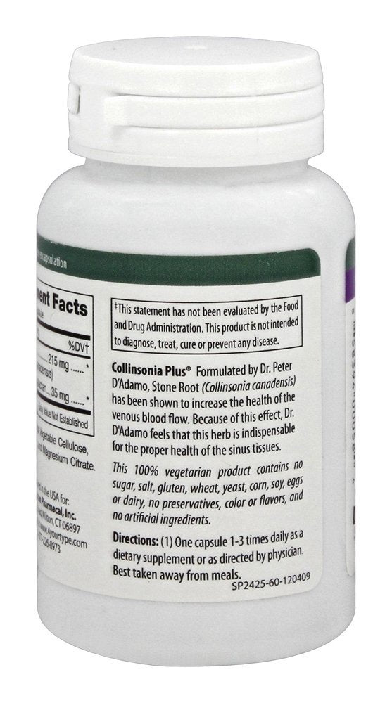 D'Adamo - Collinsonia Plus 60 vcaps BritishVita | Premium UK Vitamins & Wellness Supplements