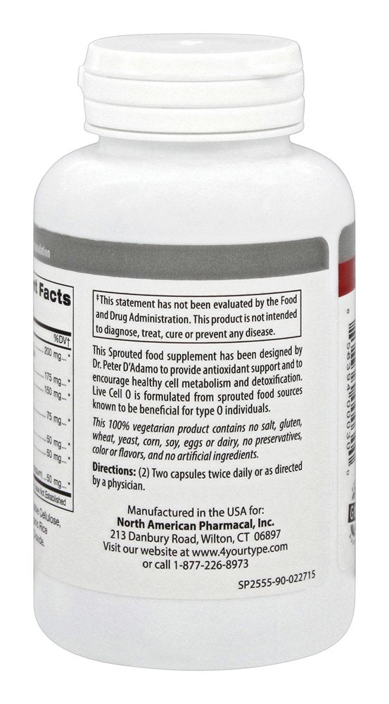 D'Adamo Personalized Nutrition - Live Cell O 90 Vcaps