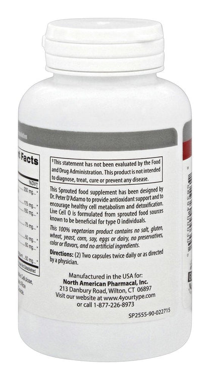 D'Adamo Personalized Nutrition - Live Cell O 90 Vcaps