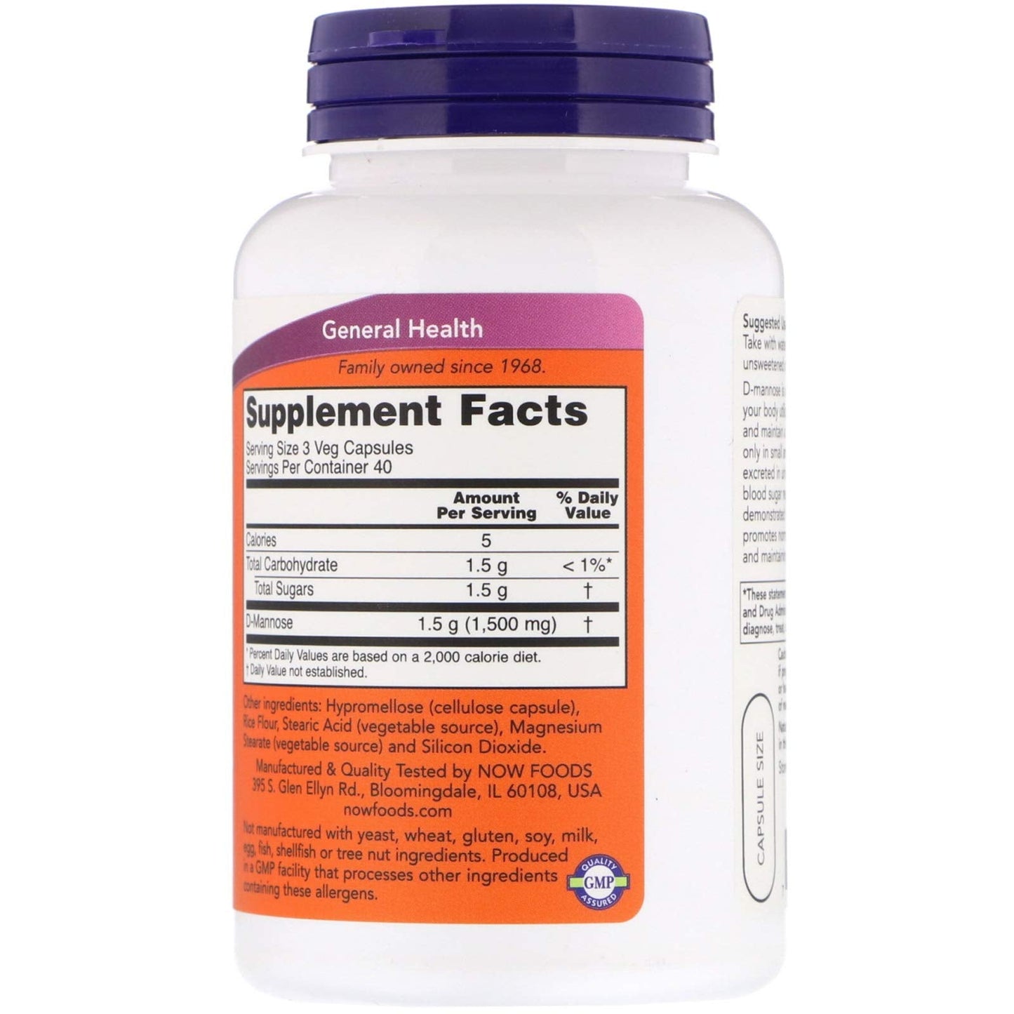 D-Mannose 500mg 120 Capsules (Pack of 2) – Urinary Tract Health