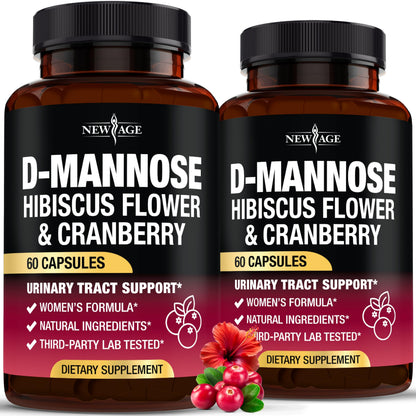 D-Mannose with Cranberry & Hibiscus - High Strength Urinary Tract Health (120 Capsules)