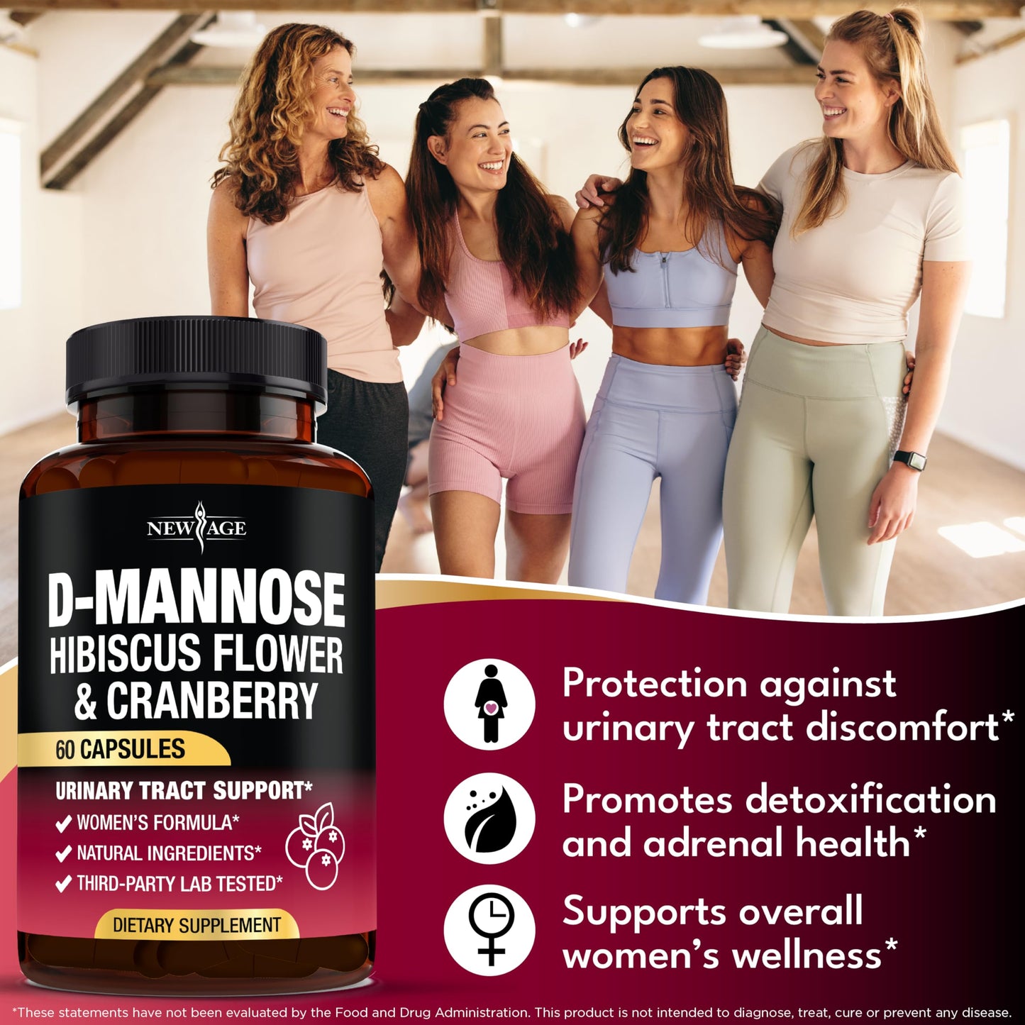 D-Mannose with Cranberry & Hibiscus – High-Strength UTI Support (180 Capsules)