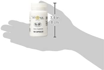 D3-50 50,000 IU Vitamin D3 - 100 Capsules Pack of 2 | Bio-Tech Pharmacal