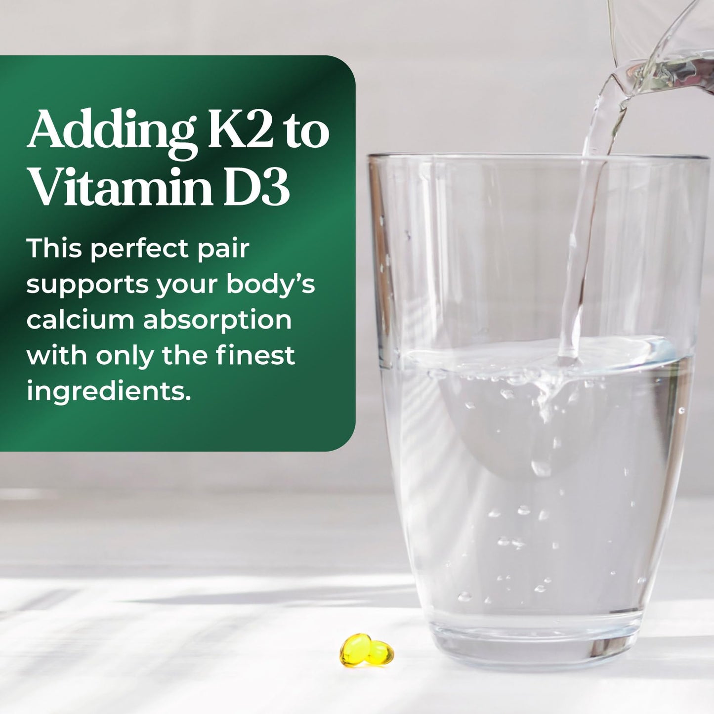 Vitamin D3 K2 5000 IU Plus with K2 MK-7 - 240 Softgels | Non-GMO