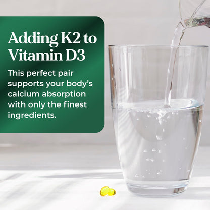 Vitamin D3 K2 5000 IU Plus with K2 MK-7 - 240 Softgels | Non-GMO