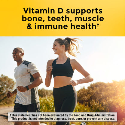Nature Made Vitamin D3 + K2 Gummies — 5000 IU D3 per Serving, 50-Count Peach