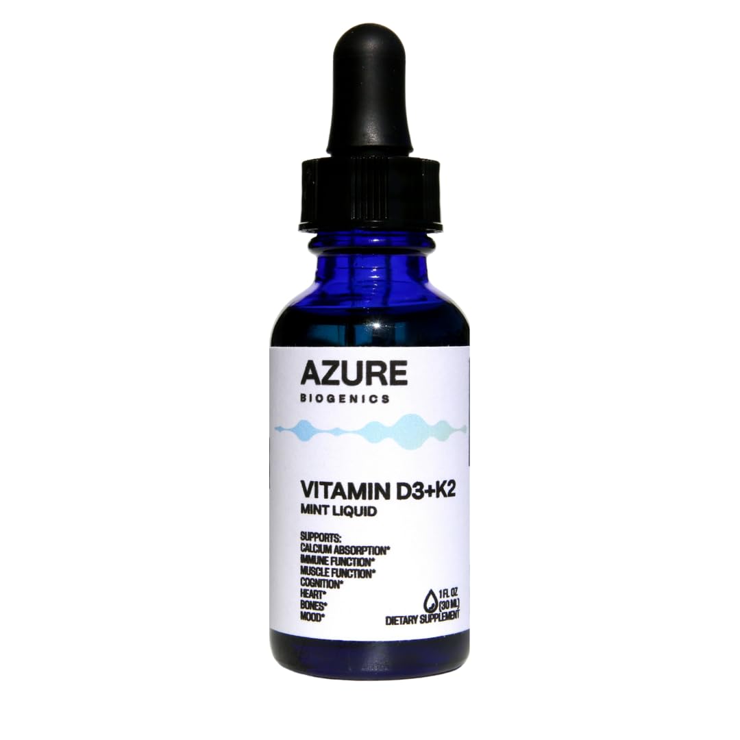 D3+K2 Liquid Mint Drops – High Potency Bioavailable D3 2500 IU, MK7 250 mcg