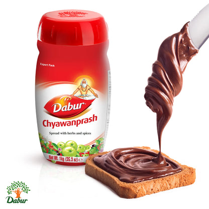 Dabur Chyawanprash Spread – 40 Ayurvedic Herbs, 1 kg Pack of 3 Jars