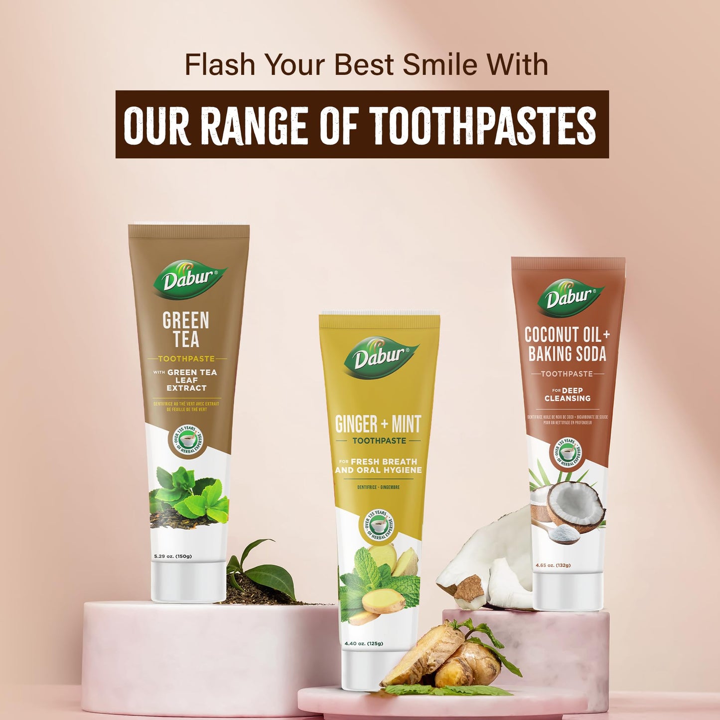 Dabur Coconut Oil Baking Soda Toothpaste - 100 ml | Teeth Brightening & Plaque Removal