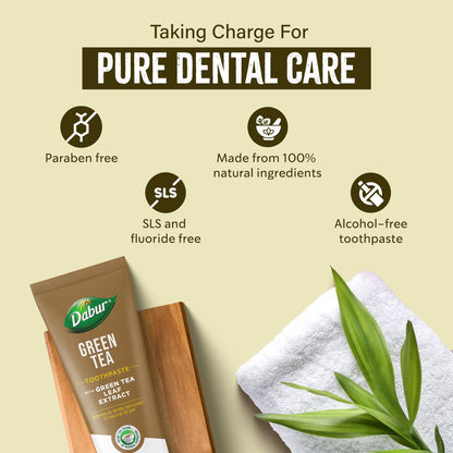Dabur Green Tea Toothpaste 100 ml – Long-Lasting Freshness & Healthy Gums