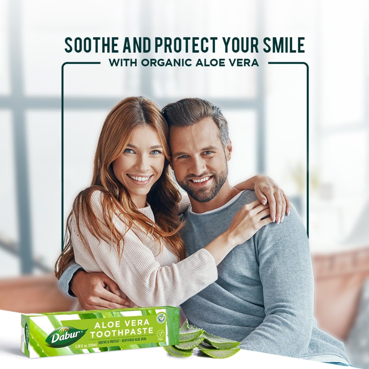 Dabur Herbal Toothpaste – Fluoride-Free, Aloe Vera, 100ml Pack of 3