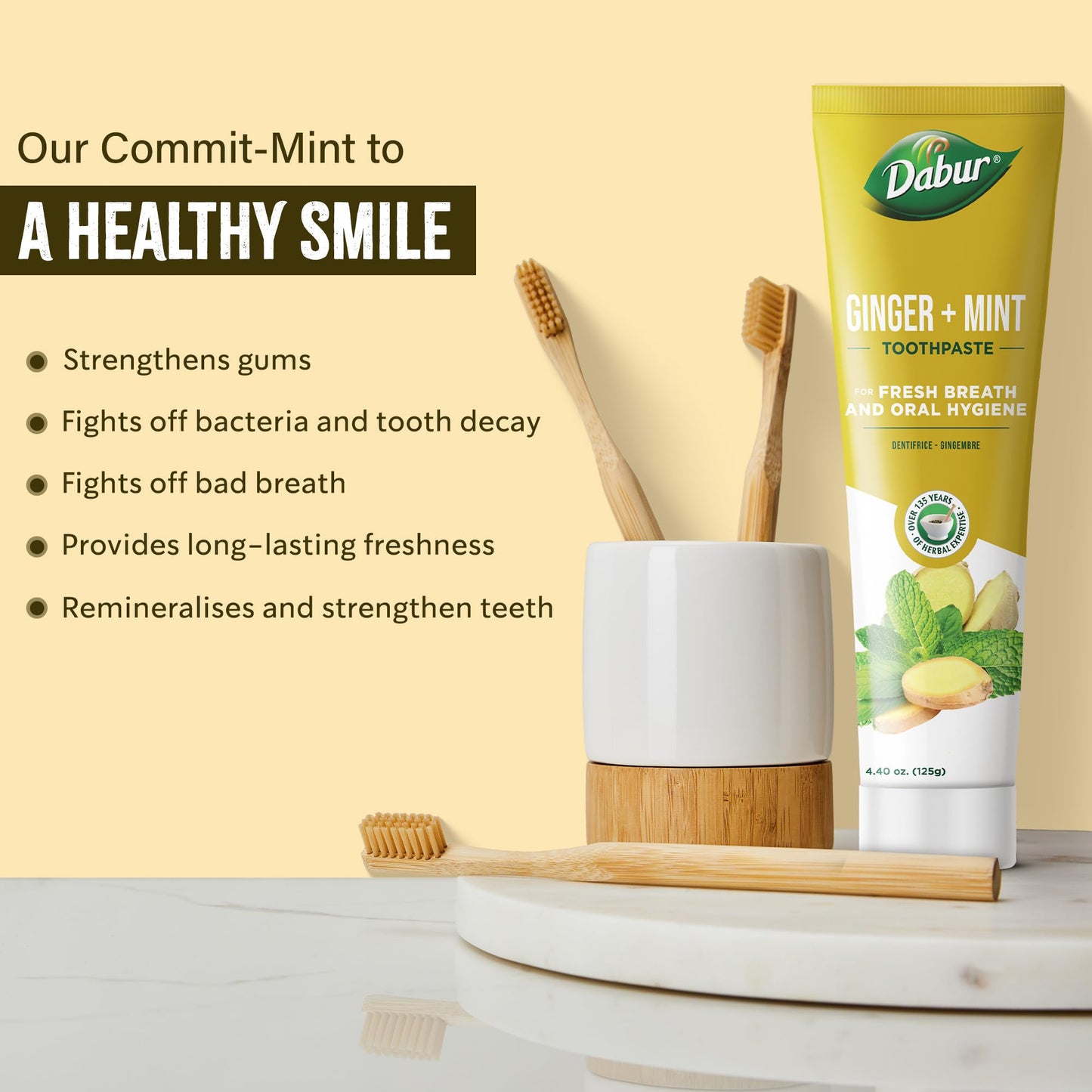 Dabur Organic Ginger & Mint Toothpaste 100 ml | Pack of 1