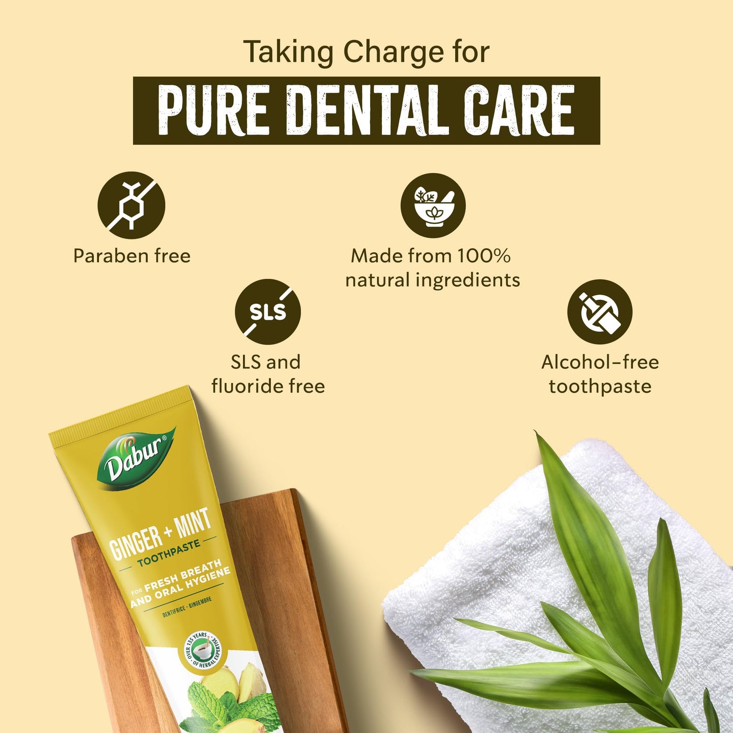 Dabur Organic Ginger & Mint Toothpaste 100 ml | Pack of 1