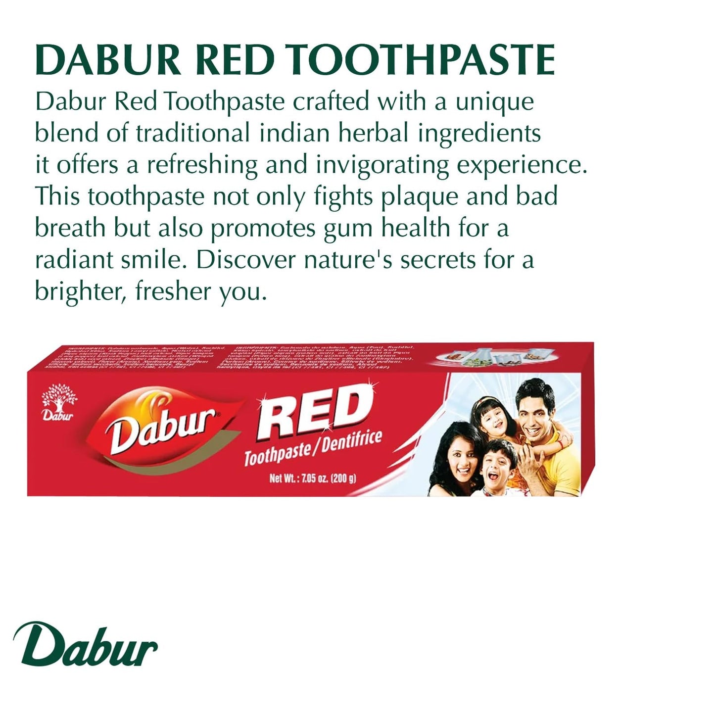 Dabur Red Toothpaste - Fresh Breath & Gum Health (Ayurvedic, 200g)