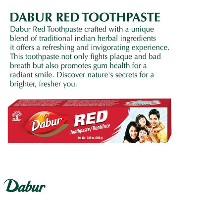 Dabur Red Toothpaste - Fresh Breath & Gum Health (Ayurvedic, 200g)