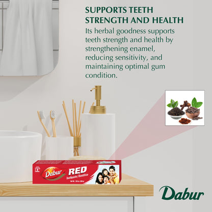 Dabur Red Toothpaste – Ayurvedic Fresh Breath & Gum Health (200g x6)
