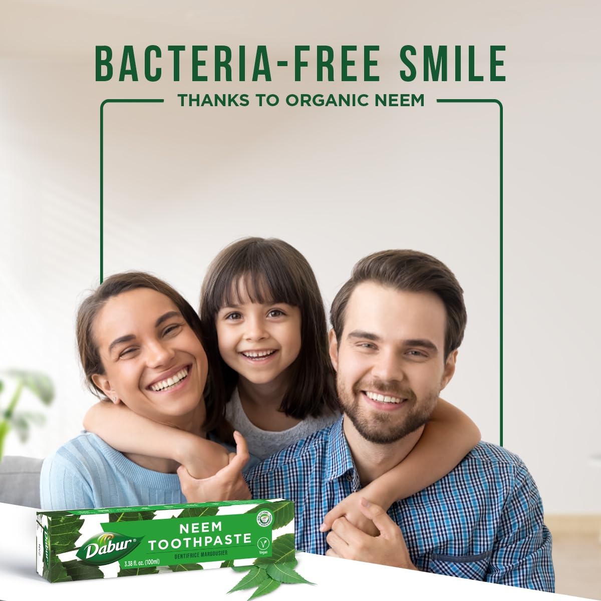 Dabur Toothpaste 100ml US – Neem Ayurveda, Pack of 3 (3.38 fl oz each)