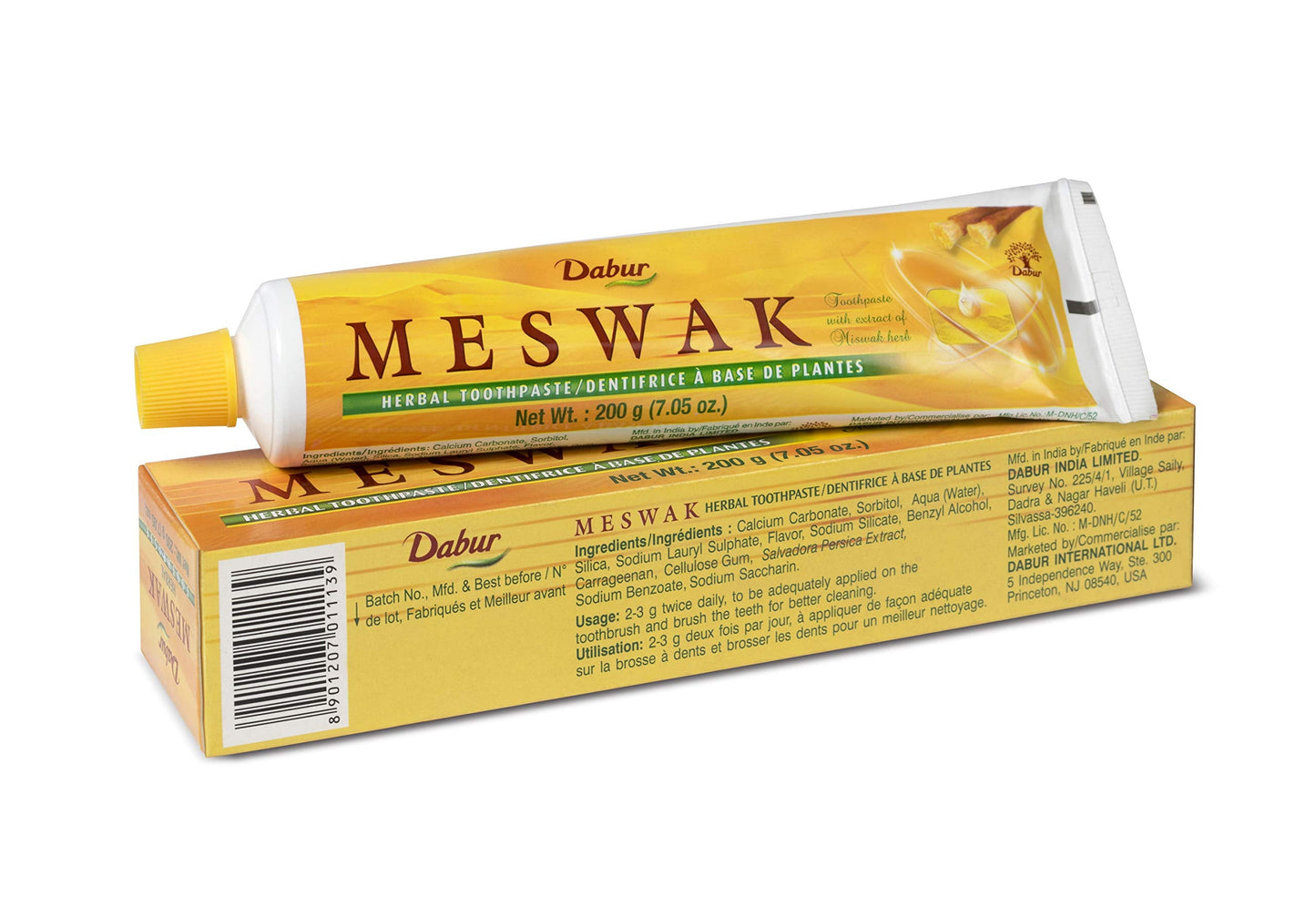 Dabur Meswak Toothpaste – Fluoride Free, Miswak Essence (Pack of 3)