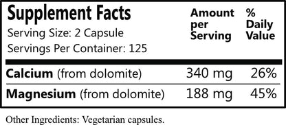 Daily Dolomite (Reams Original) – 340 mg Calcium, 188 mg Magnesium | Daily Manufacturing
