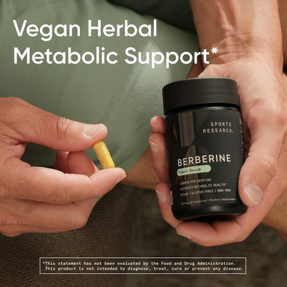 Sports Research Berberine 500 mg - Vegan, Gluten-Free, Non-GMO | 60 Capsules