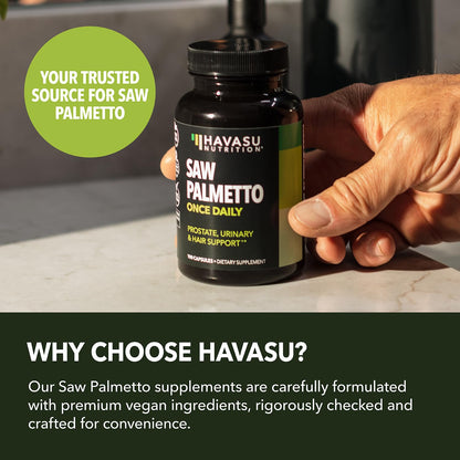 Saw Palmetto for Men Prostate Health - 500mg, 100 Count, Vegan, Non-GMO