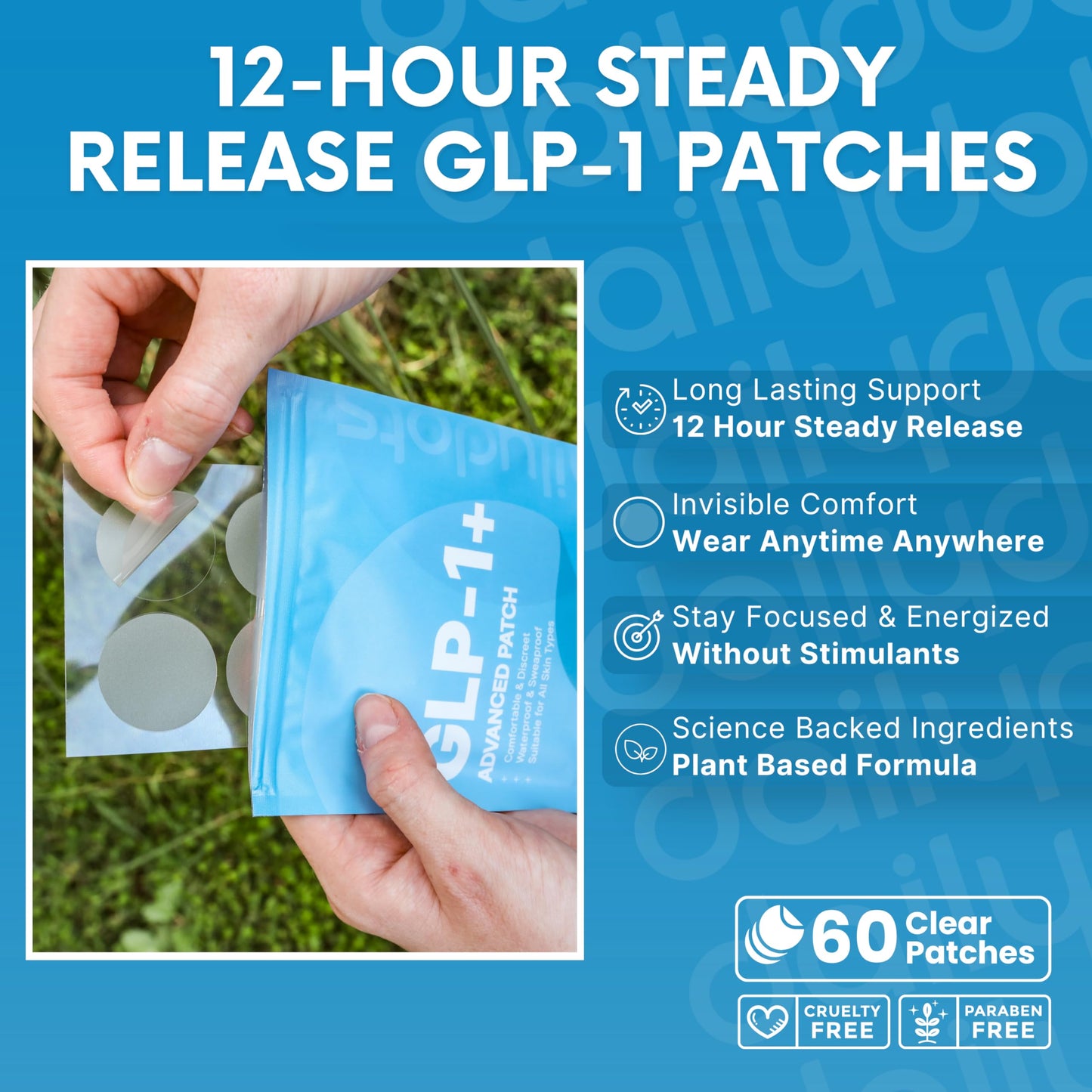 Daily Dots GLP-1 Patches | 60 Discreet Patches | Extra Strength Berberine, Pomegranate & Cinnamon Formula | Vegan Time Release GLP1 Patch for Men & Women