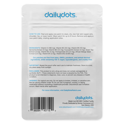 Daily Dots GLP-1 Patches | 60 Discreet Patches | Extra Strength Berberine, Pomegranate & Cinnamon Formula | Vegan Time Release GLP1 Patch for Men & Women