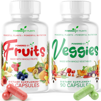 Daily Fruits and Veggies Supplement – 180 Capsules (30 Days) – Non-GMO & Gluten Free – 2-Pack