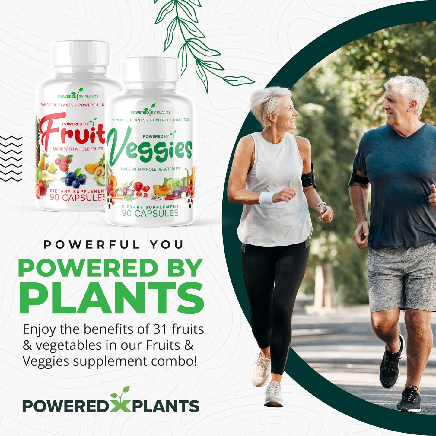 Daily Fruits and Veggies Supplement – 180 Capsules (30 Days) – Non-GMO & Gluten Free – 2-Pack