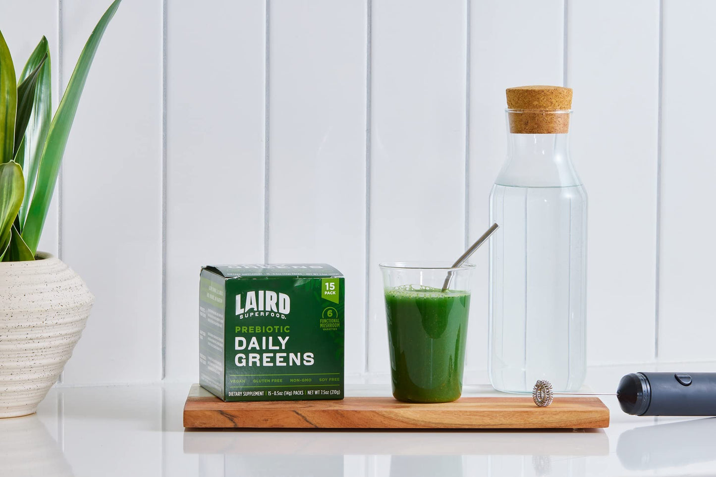 Laird Superfood Prebiotic Daily Greens – 15 Sachets – Vegan & Non-GMO