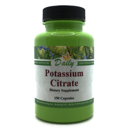 Daily Manufacturing Potassium Citrate | 99 mg Elemental Potassium - 150 Veg Capsules