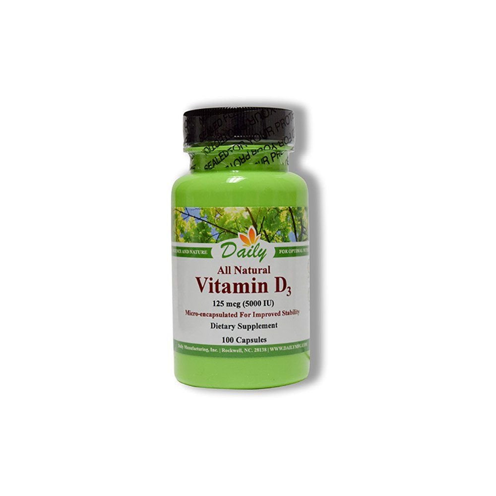 Daily Manufacturing Vitamin D3 5000 IU (125 mcg) | Kosher, Gluten Free