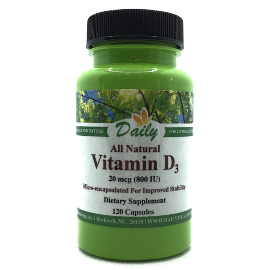 Daily Manufacturing Vitamin D3 800 IU (20 mcg) – Non-GMO, Gluten Free, Kosher – 120 Veg Capsules BritishVita | Premium UK Vitamins & Wellness Supplements