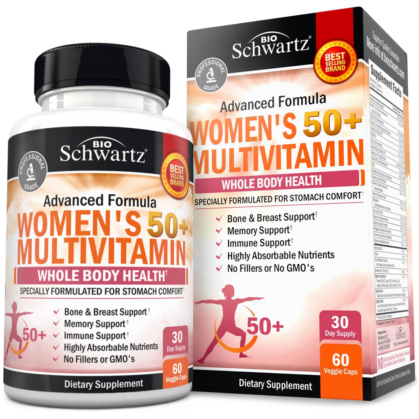 Daily Multivitamin for Women 50+ – Memory Support & Immune Health | 60 Capsules