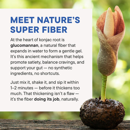 Daily Nouri FeelFull Prebiotic Fiber Drink Mix | Supports Natural Fullness, Appetite & Cravings Control, Gut & Metabolic Health | Oligofructose, Glucomannan & Chromium | 30 Stick Packs