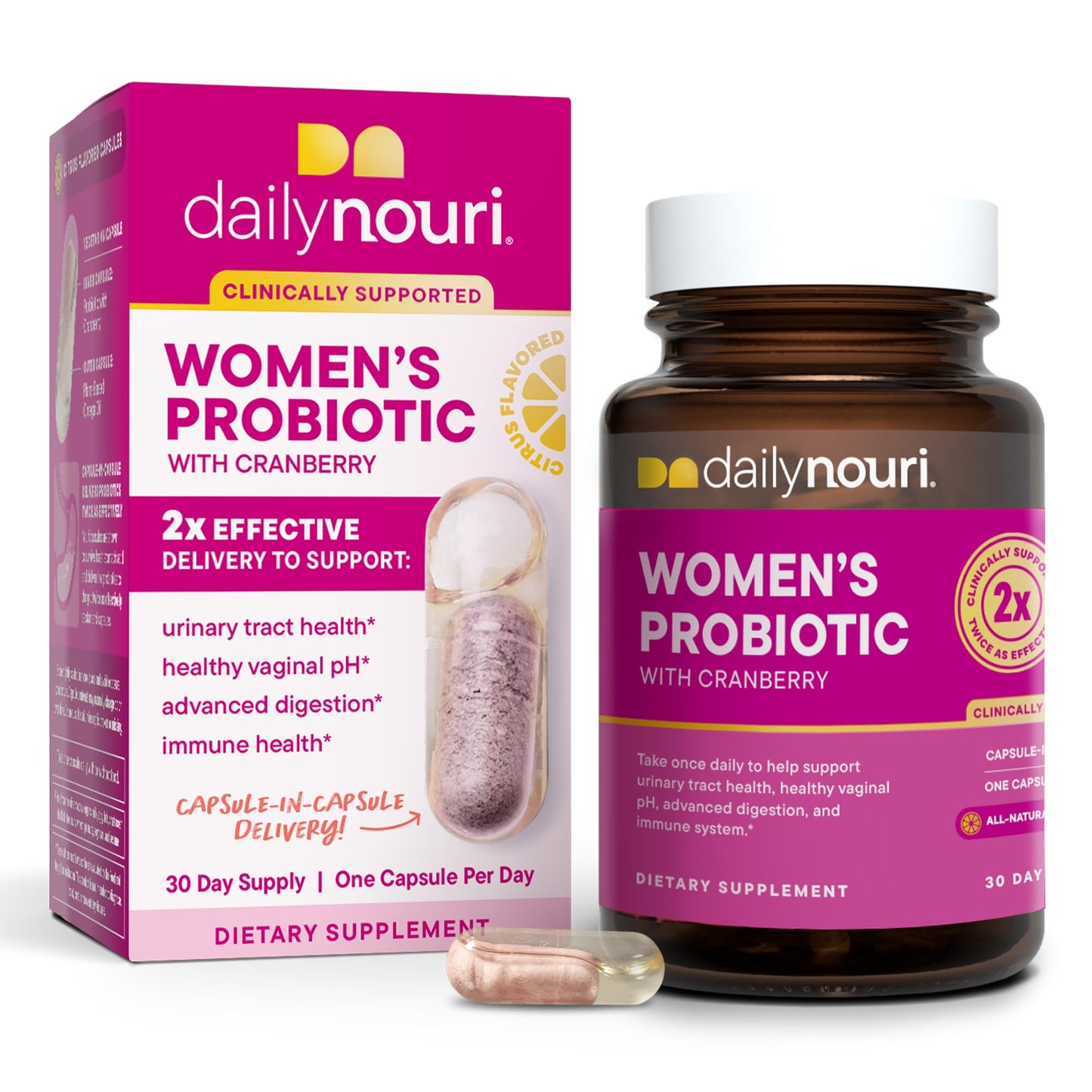 Daily Nouri Women’s Probiotic – Vaginal pH, UTI, Digestive & Immune Support