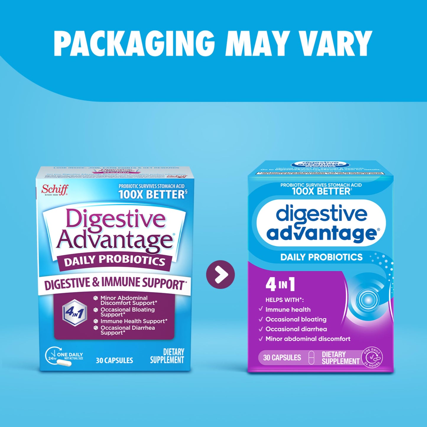 Daily Probiotic Capsule – Digestive Advantage (30 Capsules) | BC-30 2B CFUs, Gut Health