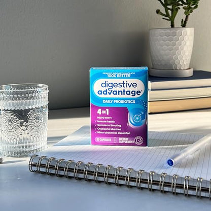 Daily Probiotic Capsule – Digestive Advantage (30 Capsules) | BC-30 2B CFUs, Gut Health